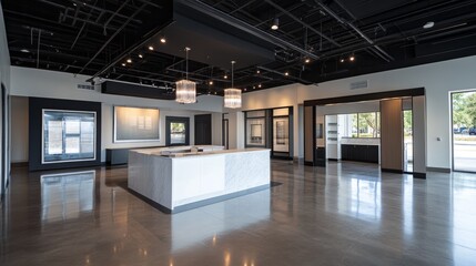 A sleek, spacious photo studio with advanced equipment, clean backdrops, and LED panel lighting for optimal photography conditions