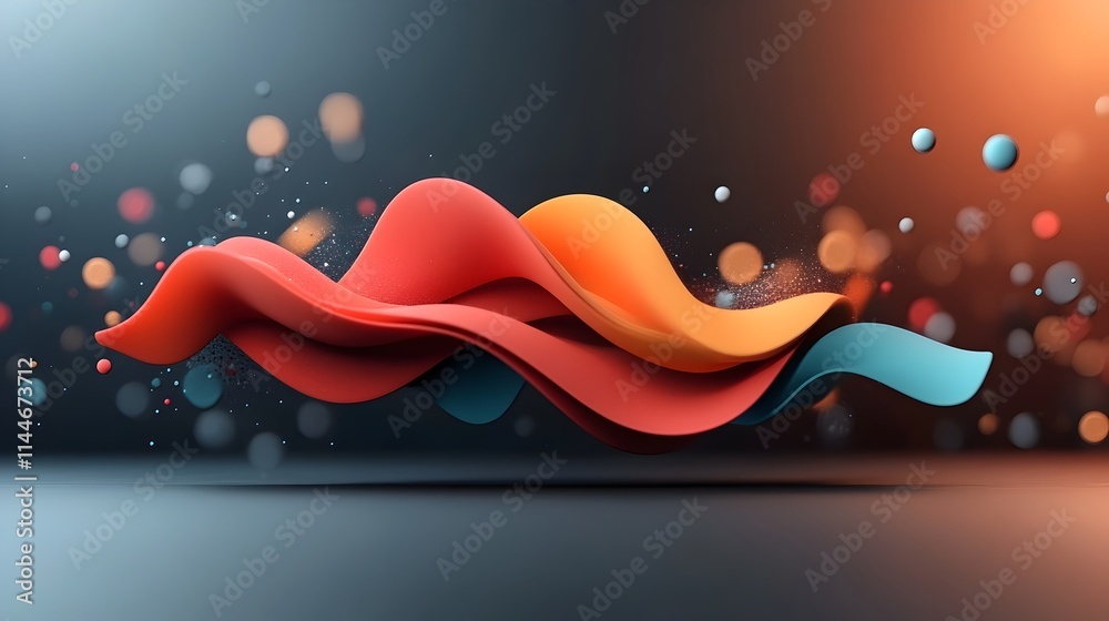 Poster captivating abstract image featuring pulsing dynamic sound waves rhythmic patterns and a vibrant eth