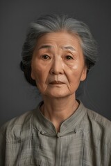 Fototapeta premium Close-up of the wrinkles of time Elderly woman, black background.