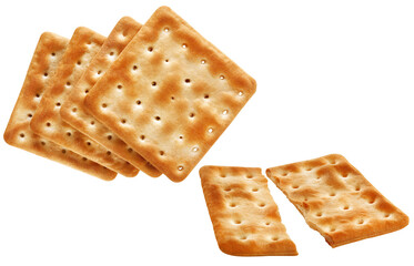 composição com biscoito cream cracker isolado em fundo transparente