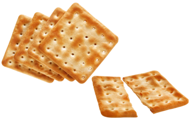 composição com biscoito cream cracker isolado em fundo transparente