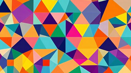 Obraz premium Colorful Geometric Mosaic Seamless Pattern - Modern Scandinavian Background Print