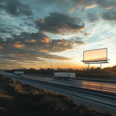sunset on the highway
