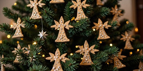 The Christmas Tree Blessing: A Sacred Tradition Featuring a Tree Adorned with Crosses, Angels, and Stars, Honoring the Spirit of Christmas