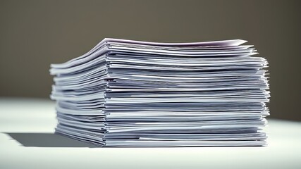 Document Papers Pile Line Icon - Outline Style Illustration