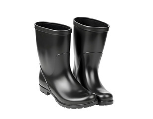 black rubber boots