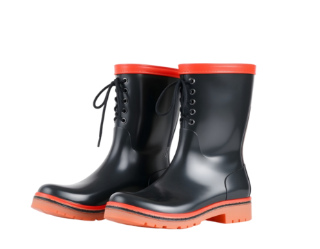 red rubber boots
