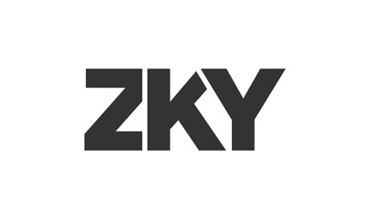 ZKY logo design template with strong and modern bold text. Initial based vector logotype featuring simple and minimal typography. Trendy company identity.