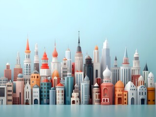 Fototapeta premium Visualizing the prevalence of architectural diversity in a metropolitan landscape