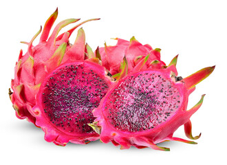 Dragon fruit isolated on white clipping path