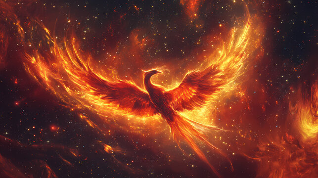 vivid abstract phoenixlike