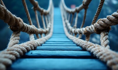 A series of ropes forming a bridge between two points