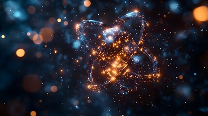 Fototapeta premium Highly detailed and 3D showcasing the electron and molecular structure of a technetium atom