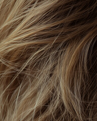 close-up of split ends on long female hair