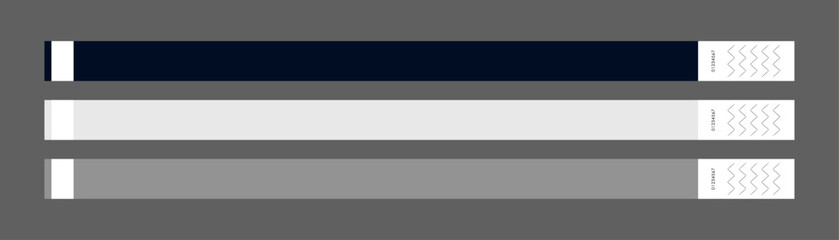 Festival wristband mockup for events and concerts. Paper bracelet design for party access, admission, and identification. Flat vector illustration isolated