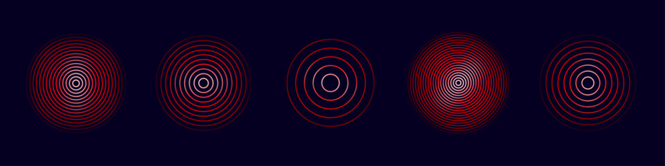 Abstract icon with red pain on white background for decoration design.Radial stomach pain. Vector illustrations Pattern elements isolated