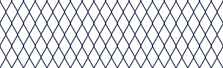 Fototapeta premium Seamless net pattern with wire mesh and grid texture. Abstract design for soccer, fishing, and sports goals in black and white. Flat vector illustration isolated on white background.