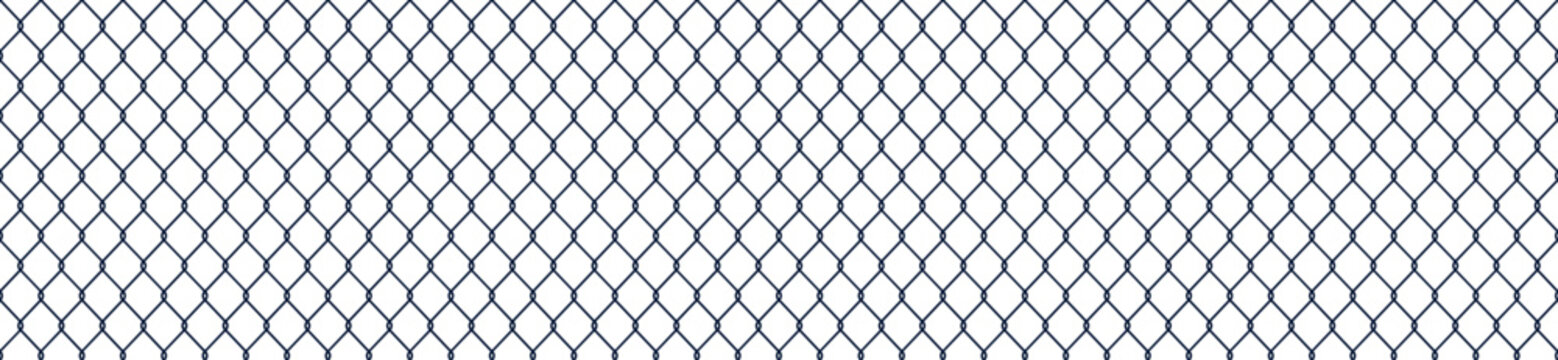 Seamless wire mesh pattern with diamond grid and chain links. Steel texture design for metal fences and fabric backgrounds. Flat vector illustration isolated