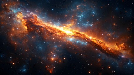 Fototapeta premium Captivating digital cosmos with a kaleidoscopic display of swirling galaxies pulsing nebulae and a profound sense of cosmic wonder Suitable for themes of space research