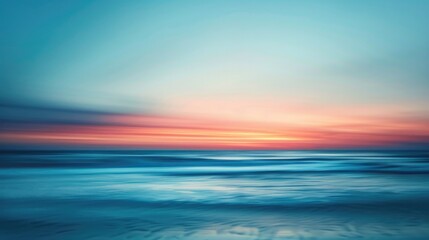 Obraz premium Coastal Sky. Abstract and Artistic Background of Blurred Defocused Sunset Sky and Ocean
