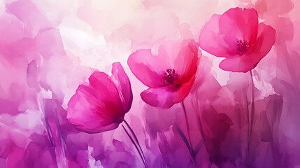 Painting - pink flowers by linda vangsness. AI Generated