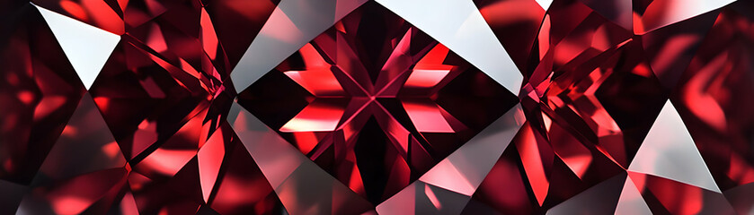 Crimson Gem, Facets of Light Reflect Brilliantly, creating a mesmerizing display of color and brilliance.