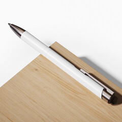 Branded ballpoint pen mockup. 3D rendering