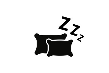 Simple pillow iocn black on white back ground.