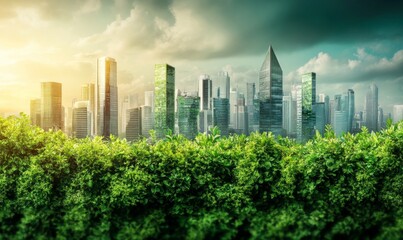 Obraz premium City dedicated to sustainable engineering and environmental responsibility. Urban development, implementing innovative green engineering projects
