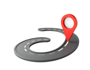 Road with location icon	