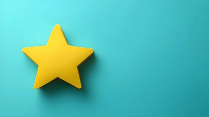 Obraz premium A yellow star is on a blue background