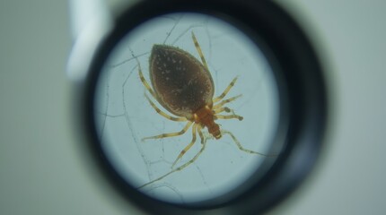 dust mite magnified under a microscope