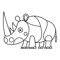 Rhinoceros Coloring Page Colored Illustration