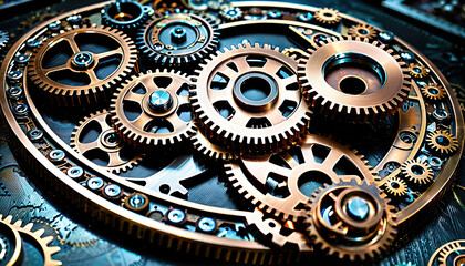 Interconnected Bronze Gears in Complex Mechanism