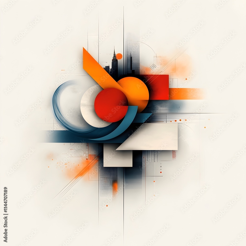 Aufkleber vibrant and colorful geometric shapes and abstract data patterns create a dynamic visual representat
