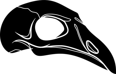 Raven skull silhouette vector