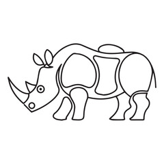 Rhinoceros Coloring Page Colored Illustration