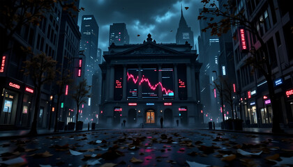 Dark City Street, Stock Market Crash Visual