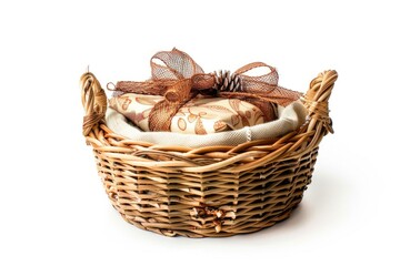 gift basket on white background