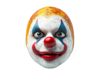 Realistic Clown Face on Transparent Background for Creative Projects