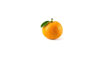 Orange With Leaf Isolated On White Background