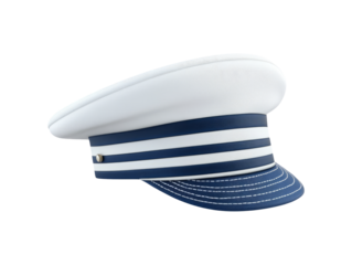 Classic Sailor Hat Isolated on Transparent Background