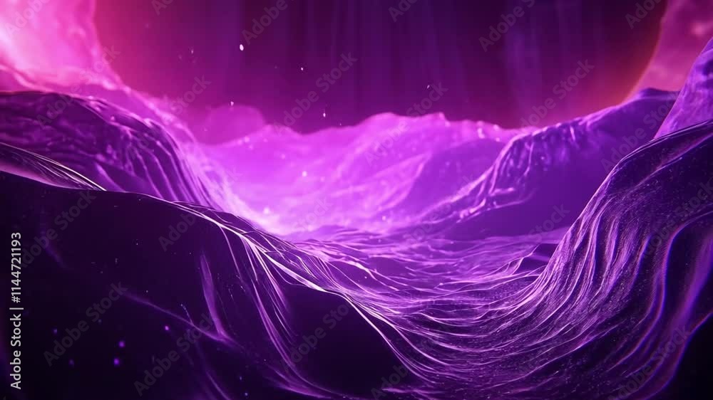 Wall mural dynamic neon pink waves creating mesmerizing patterns in a futuristic digital background.