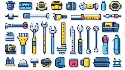 Fototapeta premium Collection of various tools and equipment for DIY projects.