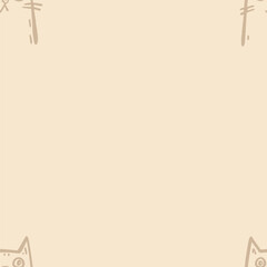 Seamless vector pattern with cute draw cats. Simple doodle style	
