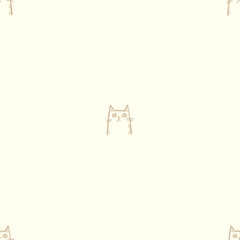 Seamless vector pattern with cute draw cats. Simple doodle style	
