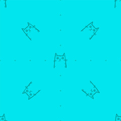 Seamless vector pattern with cute draw cats. Simple doodle style	
