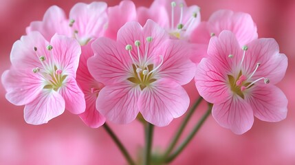 Delicate Pink Flowers Blooming Beautifully Together