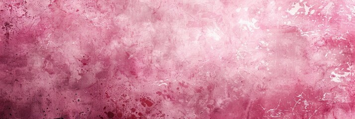 Fototapeta premium Grunge Pink. Vintage Paper Texture with Soft Marbled Border on Pink Background