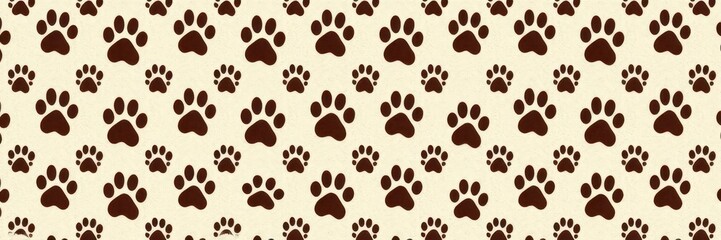 Charming dog paw print pattern, various sizes and angles, seamless pattern, textile, white